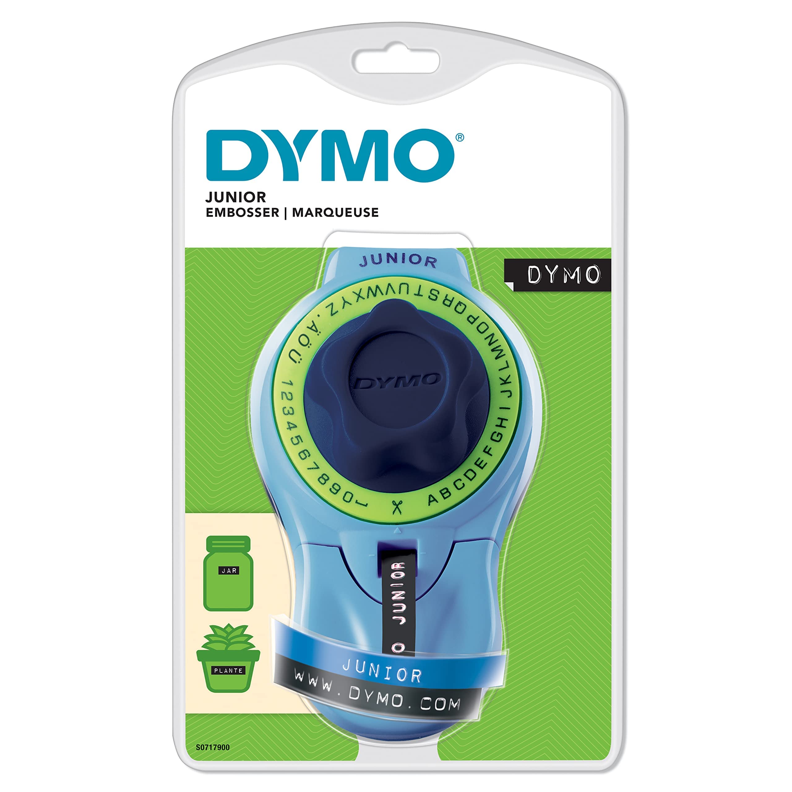 DYMO Junior Home Embossing Label Maker | 42 Character Wheel with Large Knob | No Batteries Required