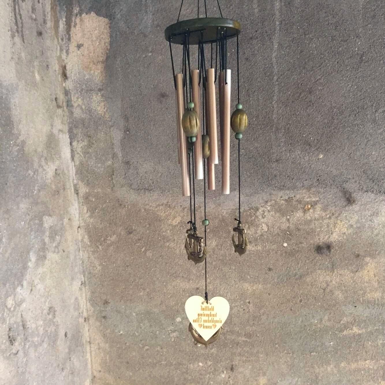 Personalized Wind Chime 20" for Memorial, Personalized Message, Custom Sympathy Gift Gift, In Loving Memory, Wind Chime with Personalized Heart