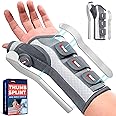 FEATOL Carpal Tunnel Wrist Brace Night Support, FSA or HSA Thumb Spica Splint Left Hand for De Quervains Tenosynovitis, Tendonitis, Wrist Brace With Thumb Support-Small/Medium-Women & Men, Pink
