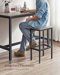 VASAGLE Bar Table Set, Bar Table with 2 Bar