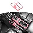 RT-TCZ for Jeep JL Pink Console Gear Shift 4WD Panel Trim Cover for Jeep Wrangler JL JLU 2018 up for Gladiator JT 2020 up Pink Interior Accessories 2pcs