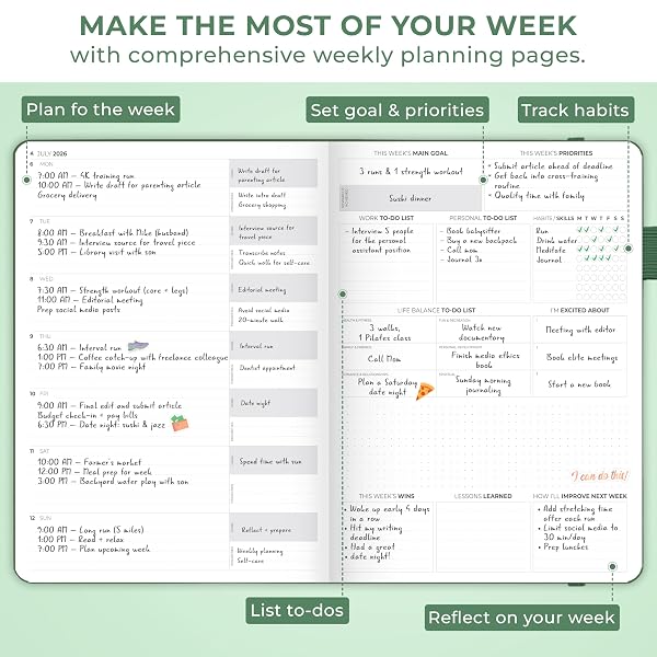 CLEVER FOX PLANNER PRO PREMIUM JAN 2026-JAN 2027 – LUXURIOUS WEEKLY, MONTHLY & BUDGET AGENDA ORGANIZER FOR PRODUCTIVITY & REACHING GOALS, A4 HARDCOVER + KEEPSAKE BOX – FOREST GREEN
