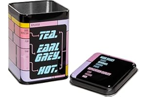 getDigital Tea Tin, Tea. Earl Grey. Hot. - Metal caddy with lid for loose leaf tea storage - Shows the replicator interface from a classic Sci-Fi TV Show - Capacity 17 fl oz