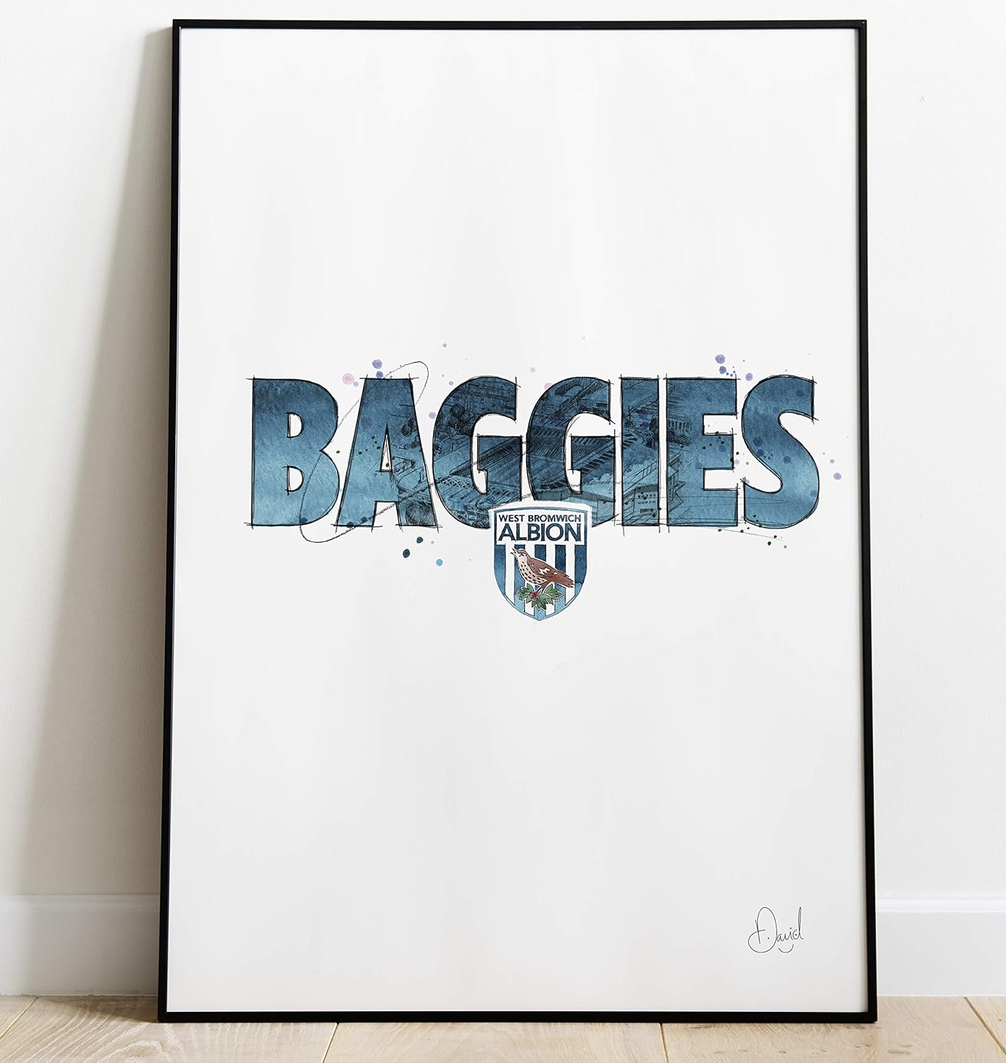 Ancien Insigne émaillé West Bromwich Albion Supporter - Jeff Astle Baggies Legend