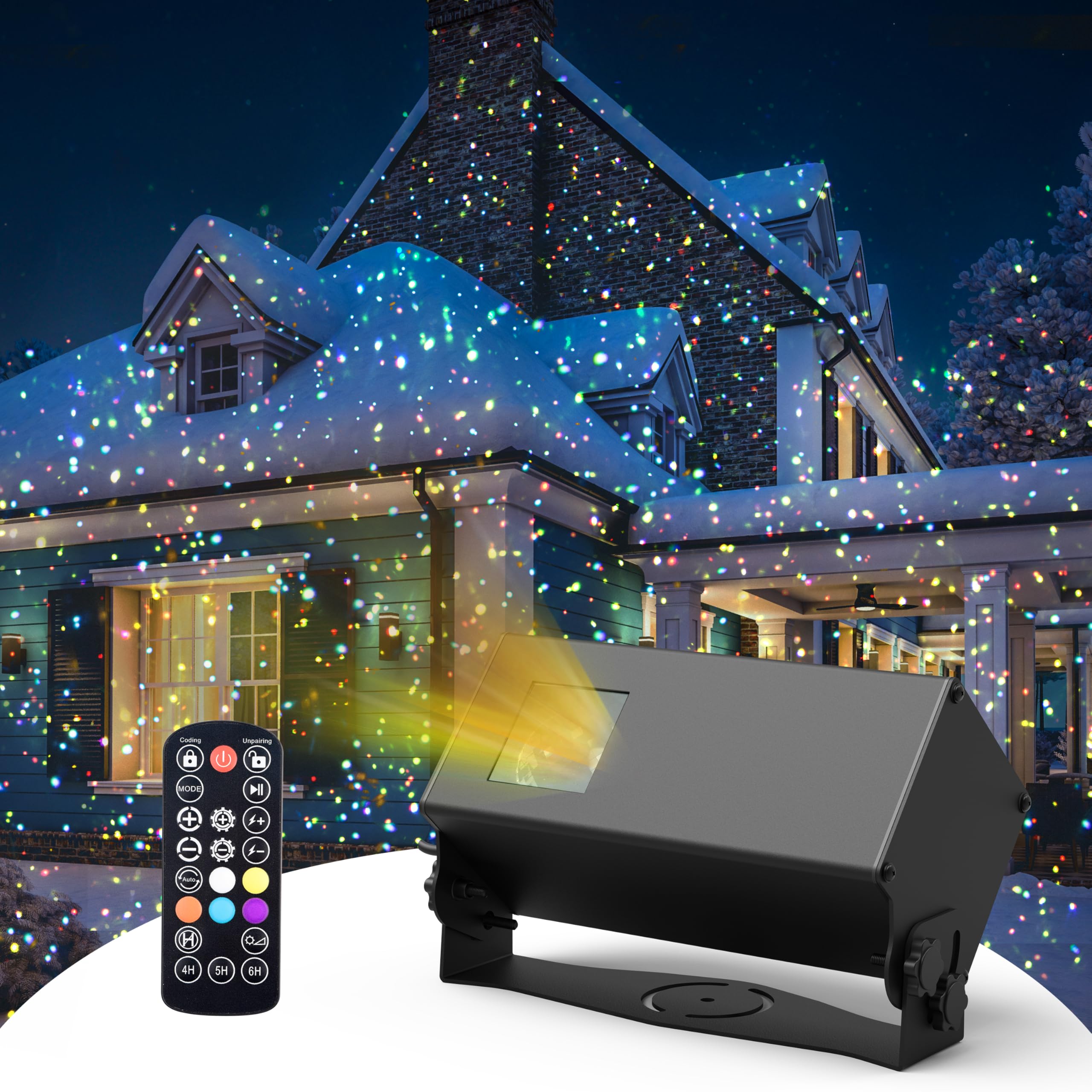 Photo 1 of AIRIVO Outdoor Laser Lights Projector, 5 Color Motion Firefly Lights Star Show Projection Light, Christmas Projector Light with Remote Control for Holidays Halloween Decoration Home, Garden, Patio