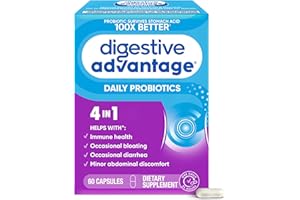 Digestive Advantage Probiotics For Digestive Health, Daily Probiotics For Women & Men, Supports Gut Health, Occasional Bloating & Diarrhea, Minor Abdominal Discomfort, & Immune Support, 60ct Capsules