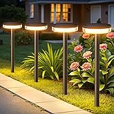 LETMY Solar Pathway Lights Outdoor, 6 Pack 2X Brighter Solar Lights Outdoor Waterproof, Taller Pathway Light with Larger Panel, Auto On/Off Up to 12Hrs Driveway Light for Yard Outside Patio Path Lawn