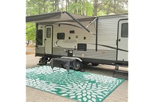 Anidaroel Outdoor Rugs 6x9ft for Patios Clearance Waterproof, Reversible Tropical Plastic Straw Camping Mat Outside Rug, Large Outdoor Area Rug for RV, Porch, Deck, Balcony, Picnic(6'x9')