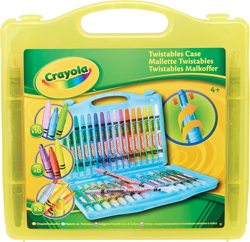 Crayola Twistables Case 32 Pack Crayons Rainbow Neon Classic No Sharpen Kids Art