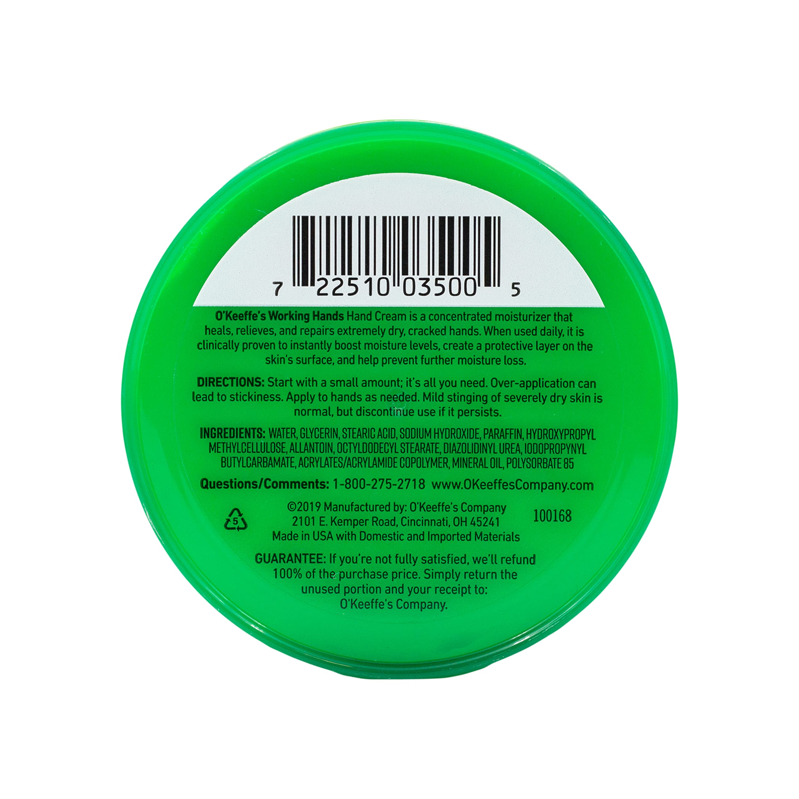 O'Keeffe's Working Hands Hand Cream for Extreme Dryness - 6.8 oz Value Size Jar (2 Pack) - Repairing Skincare for Cracked, Dry Hands