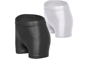iLover Solid Color Girls'Sparkle Dance and Tumbling Athletic Gymnastics Shorts
