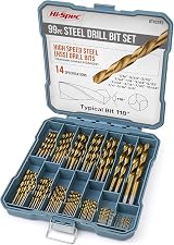 Hi-Spec 99pc HSS Drill Bit Set 1–10mm Titanium Coated Metal Wood Plastic