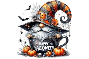 MYBISYMQQ Halloween Gnome Stamped Cross Stitch Kits Gnome Cross Stitch Patterns,Dimensions Cross Stitch Kits Embroidery Kit Arts and Crafts for Beginners 13.7x13.7 inch