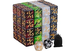 FLVDIERD 50 MTG Counters Dice Marble Bulk Spindown Life Counter Tokens Dice Buff Tokens Compatible with Magic Card Game Accessories CCG Creature Stats (Black&White, Red&Green)