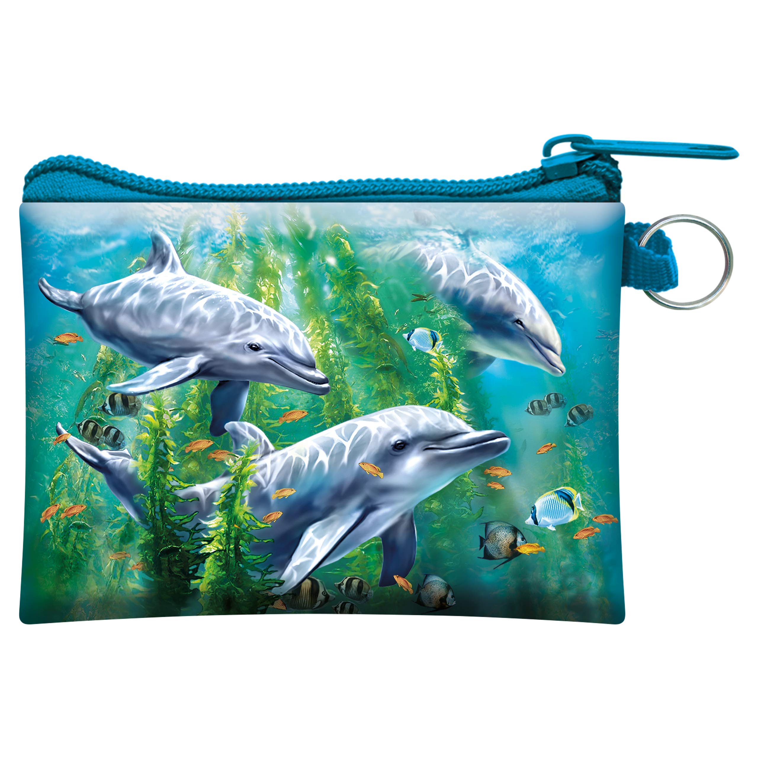 3D LiveLife Coin Purse – Dolphin Kelp from Deluxebase. Lenticular Ocean Themed Wallet Featuring Secure Zip, Compact Design for Cash and Card Storage. Perfect Marine Animal Gift.