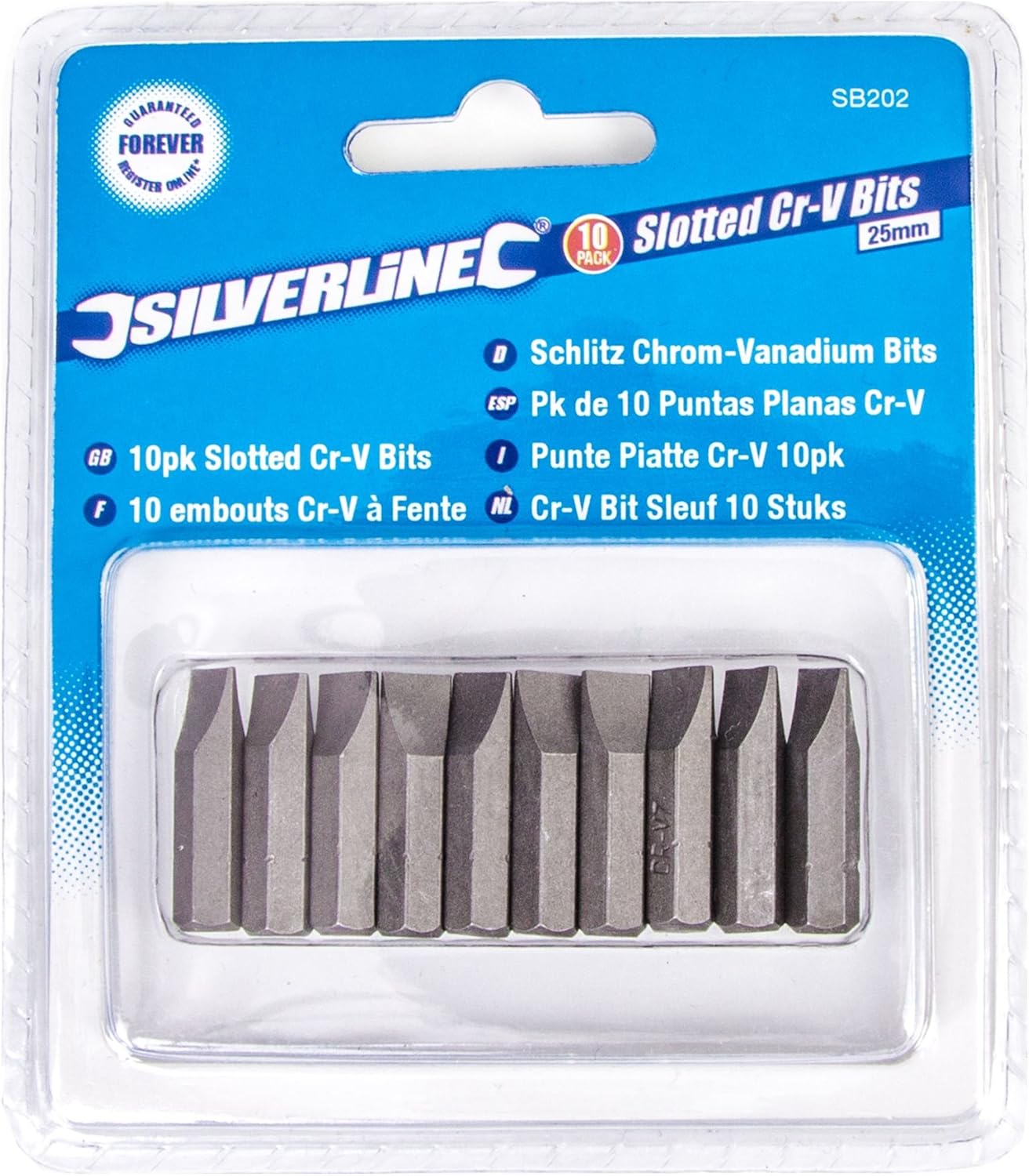 20 x WIDE 7mm FlatHead Screwdriver Bits Inserts CRV Steel 25mm Slotted