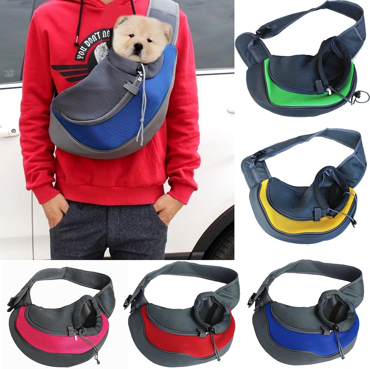 Large Size Portable Travel Carrier Sponge Puppy Shoulder Tote Backbag Pet Dog Cat Chest Bag