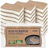 AIDEA Sponges Non Scratch, 24Count, Natural Sponge for Non Stick Cookware, Sponges Kitchen, Cellulose Scrub Sponge for Dishes