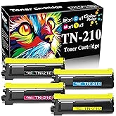 Color Print Compatible TN-210 Toner Cartridge Replacement for Brother TN210 TN 210 TN210BK for MFC-9325CW MFC-9320CW MFC-9120CN 9125CN MFC9010CN HL3075CW HL3070CW Laser Printer (4-Pack, BCMY)