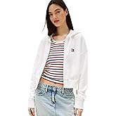 Tommy Jeans womens Medium Weight Cropped Zip Hoodie With Embroidered Flag Logo