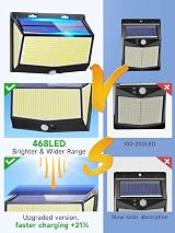 One Fire 468LED Solar Security Lights Outdoor Motion Sensor 2000LM 3 Modes view 6