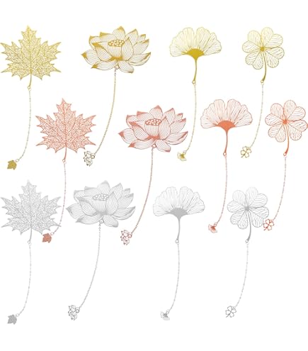 thumbnail image 2 of DELORIGIN 12pcs Tree Of Life Bookmarks - Metal Crystal Gemstone Book Markers For Reading Lovers 2 of 13