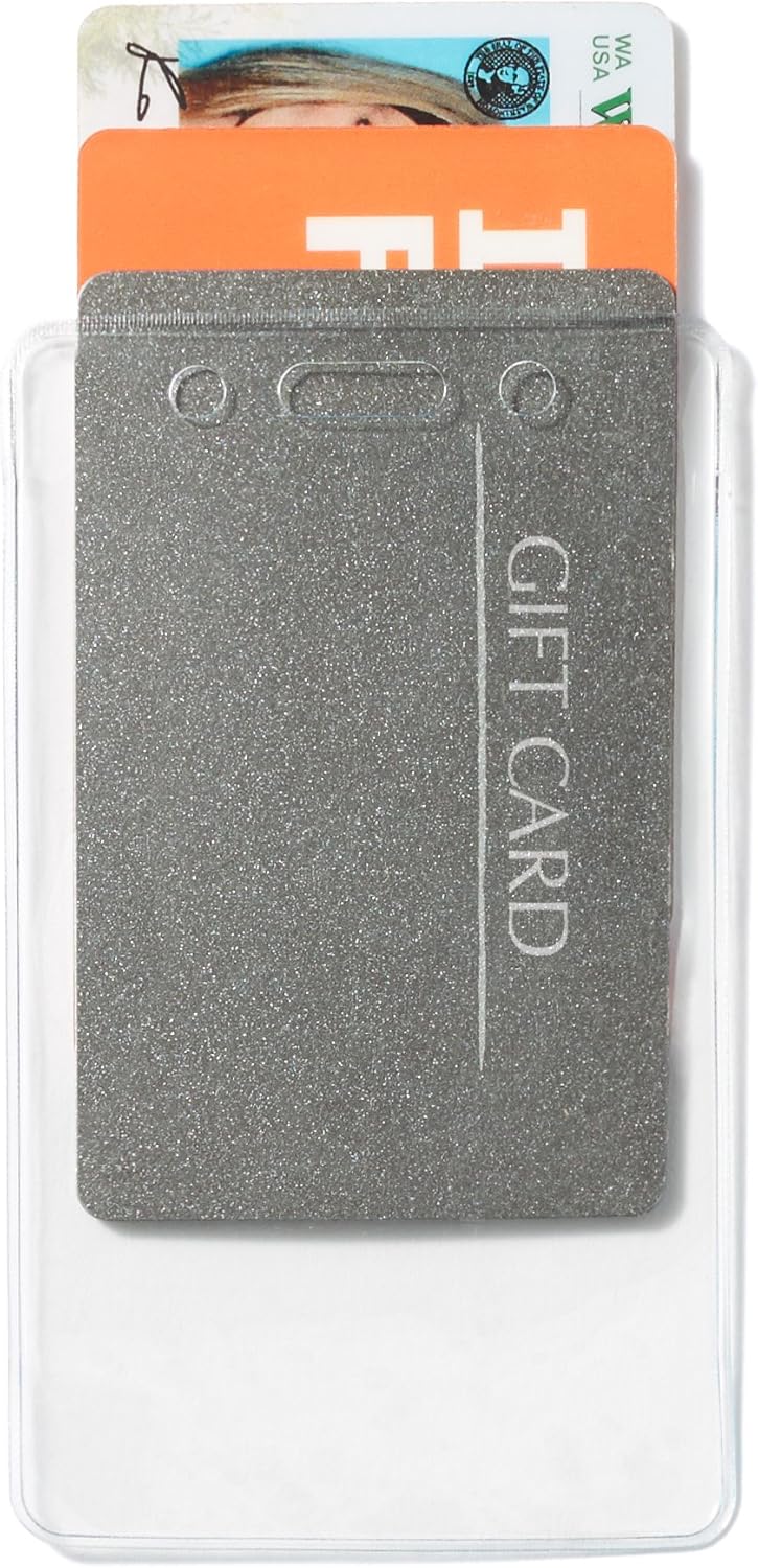 Basics Clear Name ID Badge Holder - Horizontal (Pack of 50) : Office Products