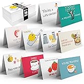 Better Office Products 50 Pack Funny Thank You Cards, 4 x 6 in with Envelopes, Funny Pun Notecards, 10 Cover Designs, 50 Count Boxed Set