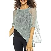 Back From Bali Womens Sheer Poncho Shrug Bolero, Lightweight Summer Shrug Pullover Sweater