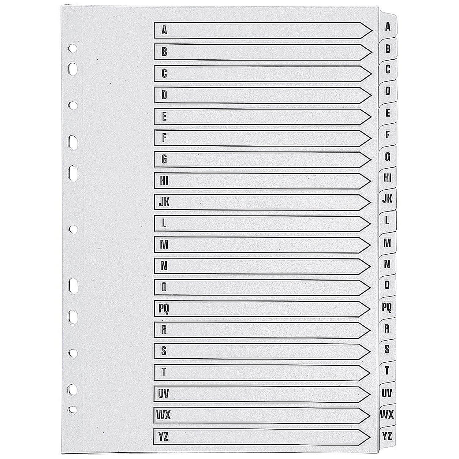 Q-Connect A4 A-Z 20 Part Polypropylene Index Multi Punched - White