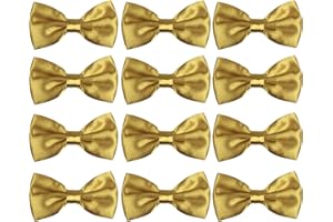 ICObuty Neck Bowtie Tuxedo for Men Adjustable Solid Satin Pre-tied 12 Pcs Wedding Party