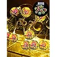 BBTO 10 Pcs LED Disco Ball String Light Battery Powered Mirror Ball Ornaments 70s 80s 90s Disco Party Supplies(Fantasy Color,1.57 Inch)