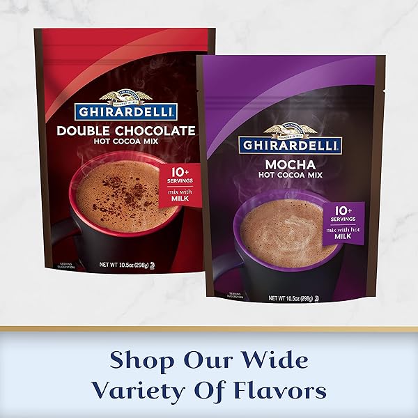 GHIRARDELLI MOCHA HOT COCOA MIX, 10.5 OZ (6 BAGS)