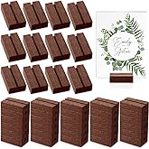 Roowest 50 Pcs Wood Place Card Holder 2 Inch Rustic Table Number Holders Stands Wooden Sign stand Photo Card Display for Wedding Party Birthday Retail Shop Office Pictures Menu Decorations