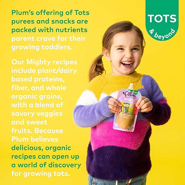 PLUM ORGANICS – +12 MONTHS ORGANIC BABY FOOD -VARIETY PACK – NON-GMO – ON-THE-GO POUCHES FOR BABY & TODDLER MEALS – QUALITY TESTED INGREDIENTS – 4 OZ (PACK OF 12)