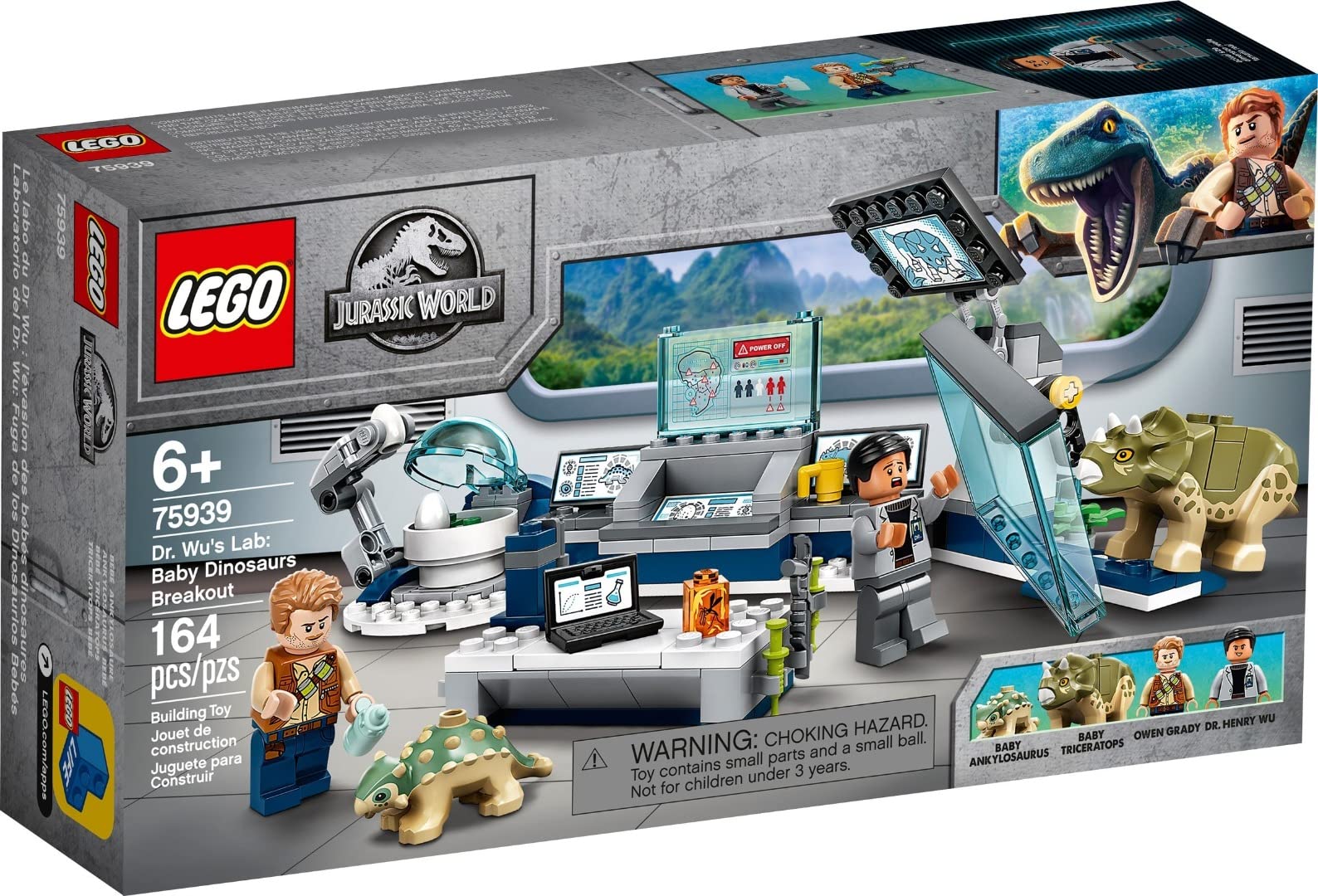 LEGO 75939 Jurassic World Dr. WUS Labor: Ausbruch der Baby-Dinosaurier, Spielzeug mit Owen-Minifigur