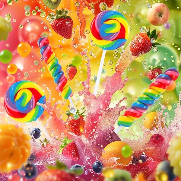 BIG SIZE! 24 PACK TWISTY LOLLIPOP, SWIRL LOLLIPOP, RAINBOW TWIST AND SWIRL LOLLIPOPS INDIVIDUALLY WRAPPED BULK, KID’S LOLLIPOPS CANDY FOR BIRTHDAY, NET 17G MIXED FRUIT FLAVOR