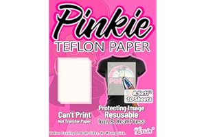 Lovein Pinkie Non-Stick Teflon Paper for Heat Press Transfer Sheet(10 Sheets, 8.5x11) Reusable Heat Resistant Perfect for Heat Transfer Paper of Crafting Needs