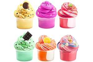 JOYIN Butter Slime Kit Party Favors, 6 Pack Soft Slime, Non-Sticky, Mess-Free, Stress Relief, Slime Bulk for Classroom Reward