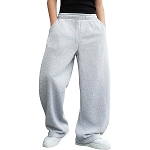 Verdusa Boys Baggy Sweatpants Wide Leg Athletic Pants with Pockets
