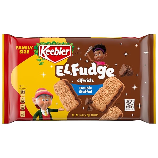KEEBLER E.L. FUDGE DOUBLE STUFFED ELFWICH COOKIES FAMILY SIZE 16.9 OZ