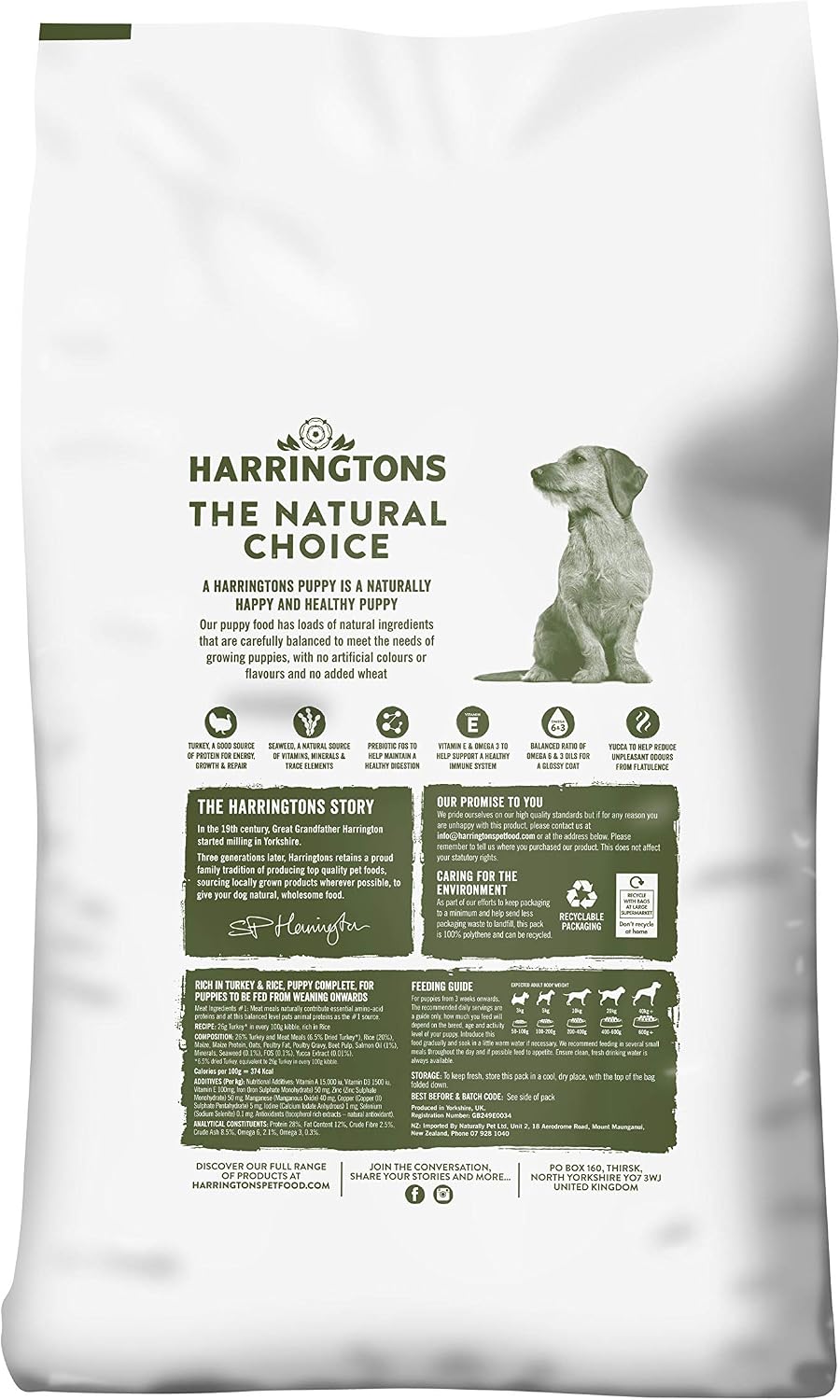 Harringtons Complete Dry Puppy Food Turkey & Rice 18kg - Made with All Natural Ingredients (Packaging may vary) - Image 4