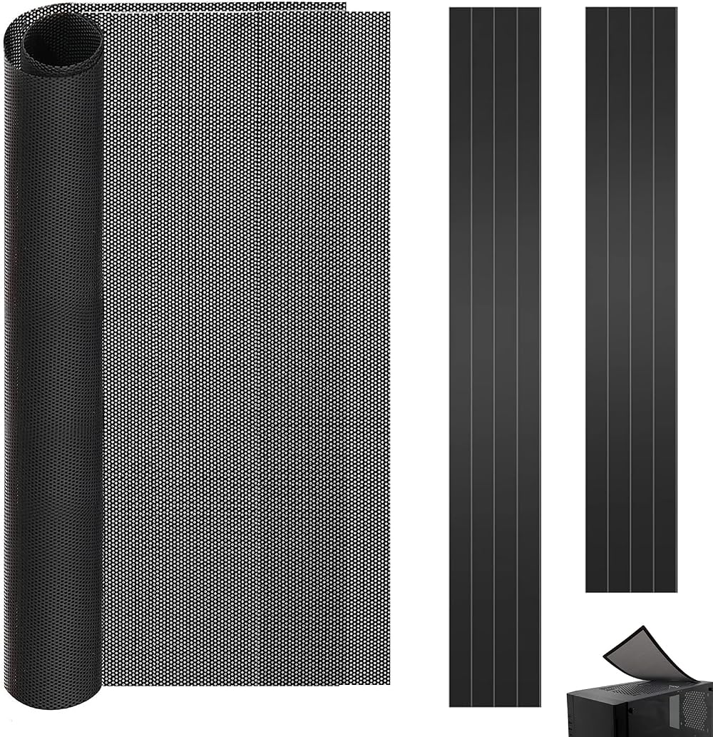 Pizsieat 2 Pack 400x300mm PVC Dust Filter DIY for PC with Magnetic Strips