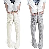Pcavin Women's Thigh High Socks Over the Knee Cable Knit Boot Socks, Long Warm Fashion Leg Warmers Winter