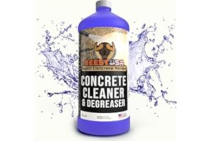 BEEST Concrete Cleaner - Color May Vary - Makes 12 Gallons Pressure Washer Soap, Degreaser Cleaner Heavy Duty Outdoor Cleaner for Cement, Driveway, Garage Floor, Patio, Deck, Safe on Grass, 32 ounce