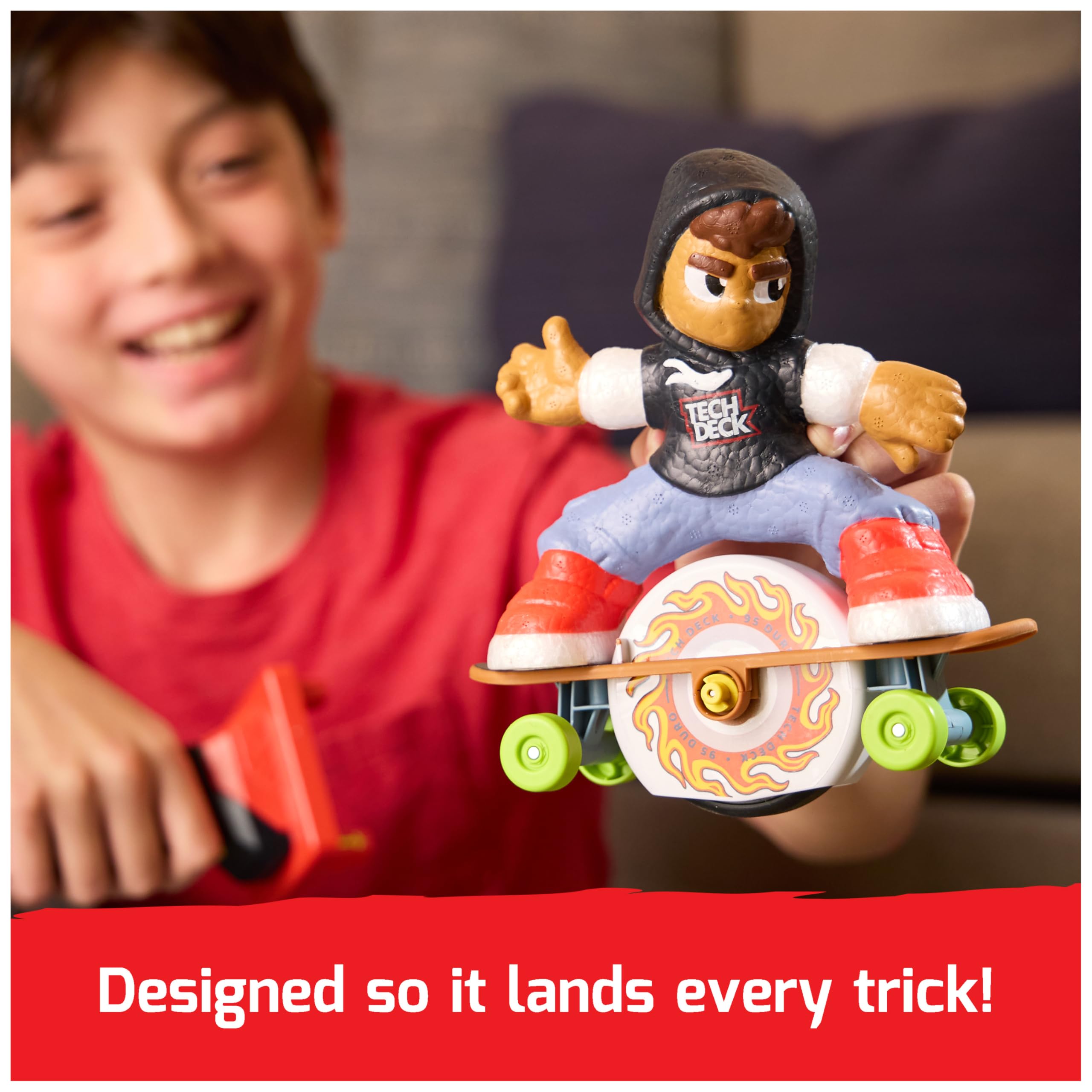 TECH DECK Shred N' Blast Sk8board, Motorized Finger Skateboard Toy with Rider & Ramp for Fast Tricks & High Jumps, Kids Toys for Boys and Girls Ages 6 & Up