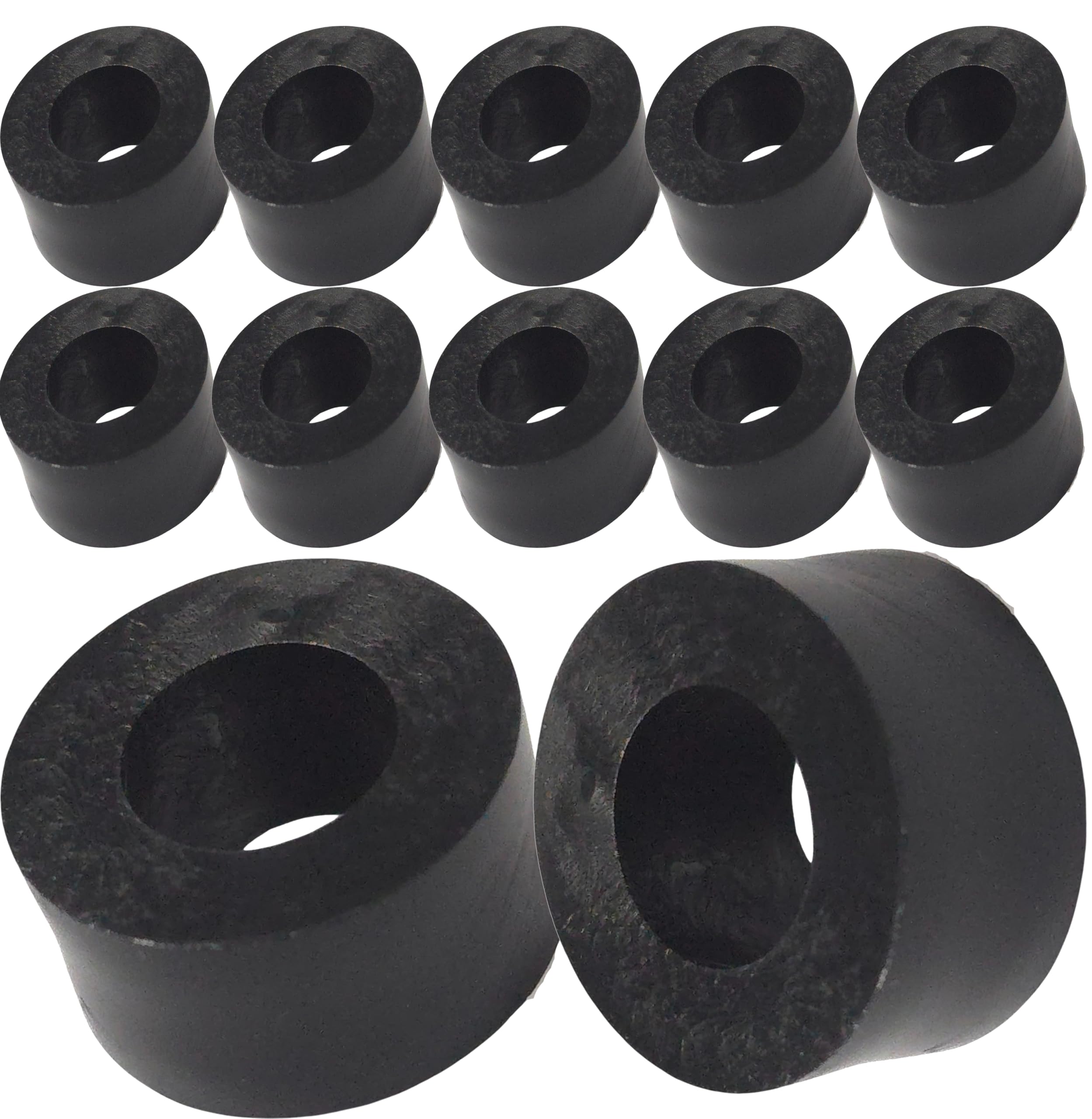 12pcs. x M5 x 15mm Black Nylon Spacers and Standoff Washers for M3, M4, M5, M6, M8 Screws, Lengths 3mm to 30mm