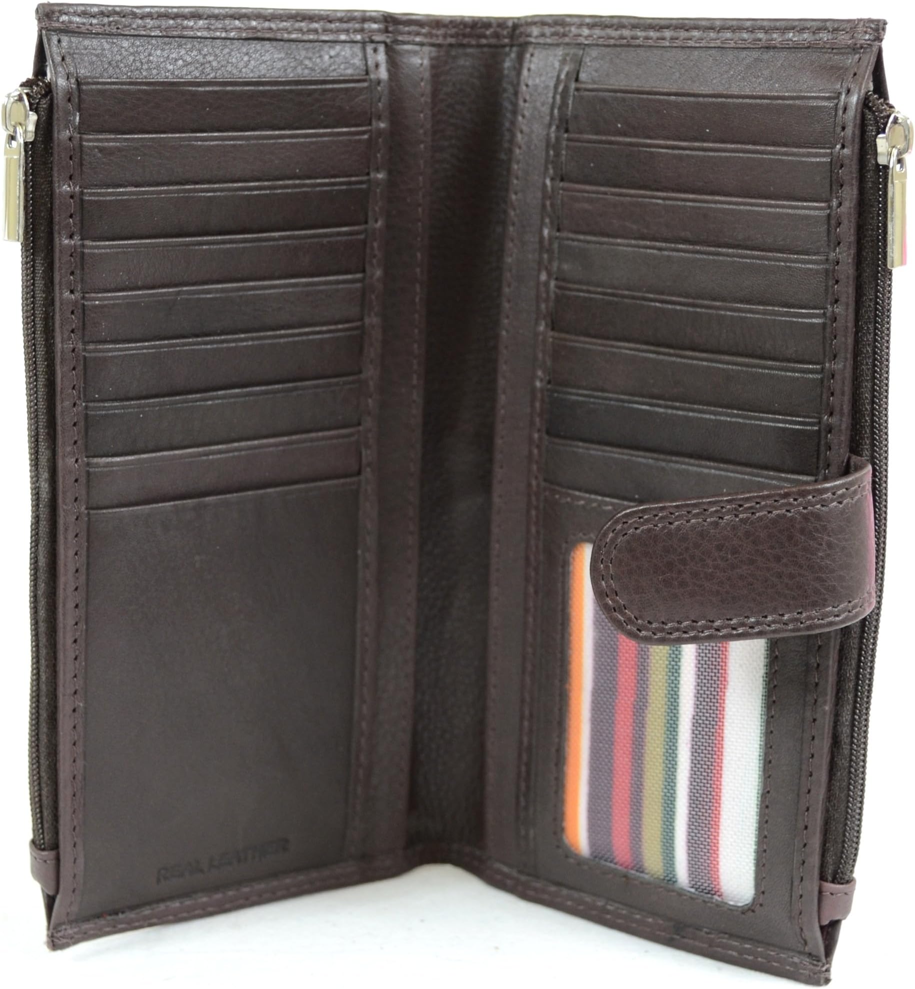 Ladies Large Soft Nappa Leather Purse with Multiple Credit Card Slots and Pockets (Black, Brown, Tan, Red)
