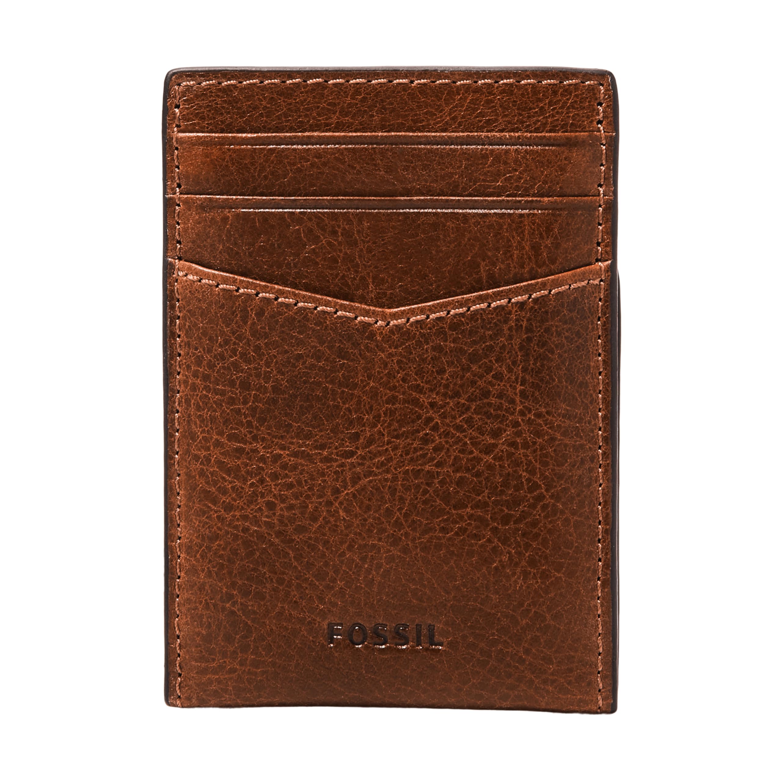 Fossil Wallet for Men Andrew, Leather Card Case cognac 7.2 cm L x 0.5 cm W x 10 cm H ML4173222