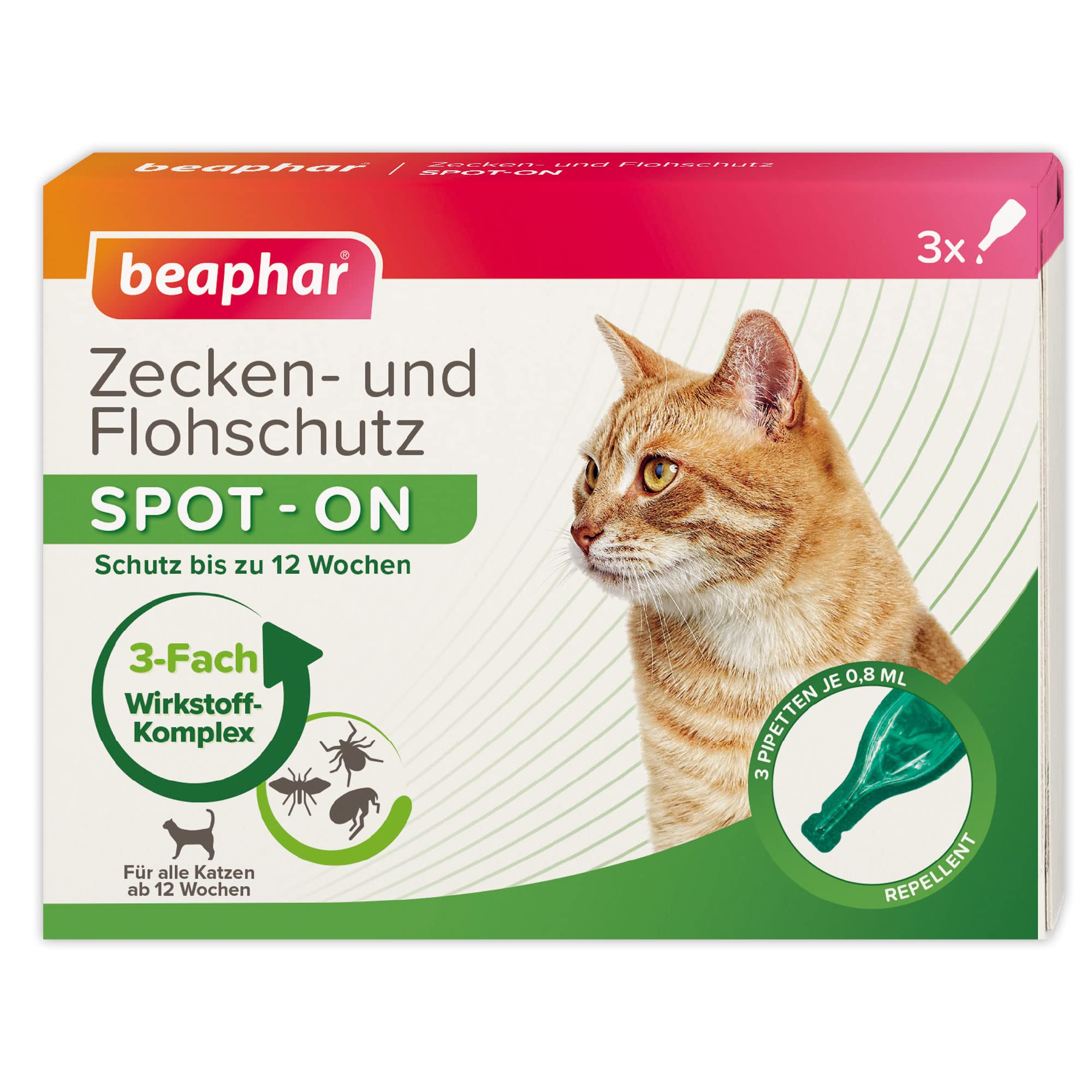 Beaphar Tick and Flea Protection Spot-On 3 x 0.03fl.oz